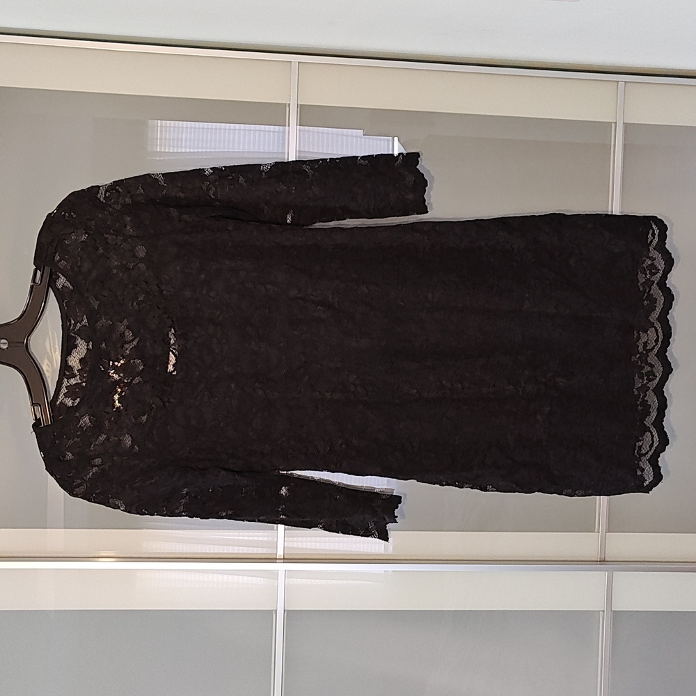 Boston Proper black lace dress